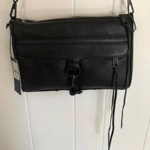 NWT Rebecca Minkoff  MAC BLACK Leather Bag.